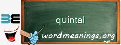 WordMeaning blackboard for quintal